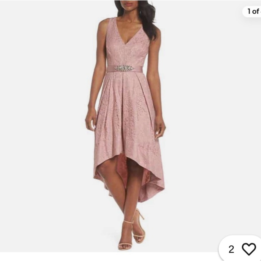 Eliza J Belted Lace High/low Dress, Size 6P